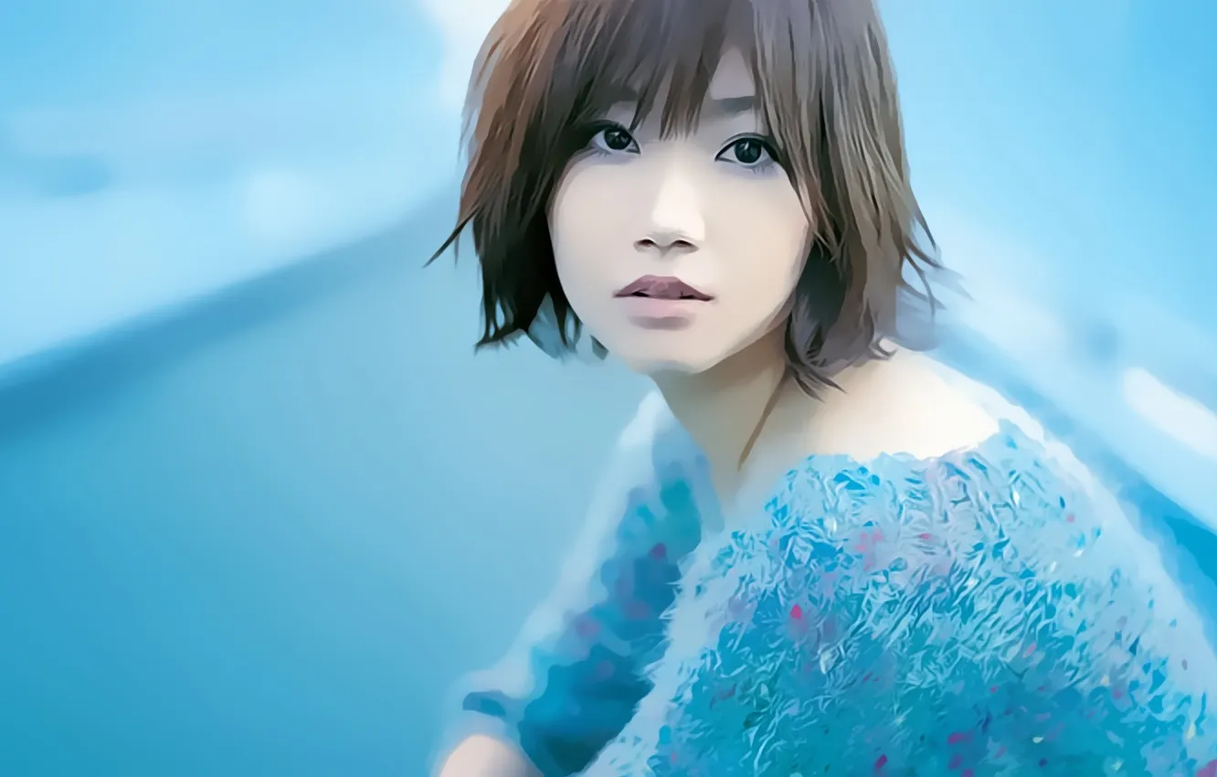 Photo wallpaper look, face, figure, Asian, art