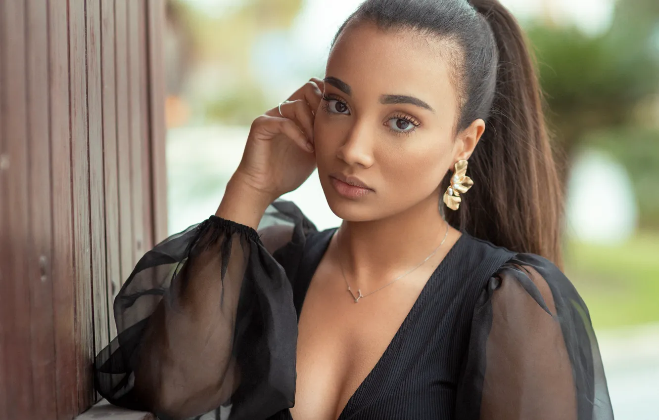 Photo wallpaper look, girl, portrait, Eva Posadas