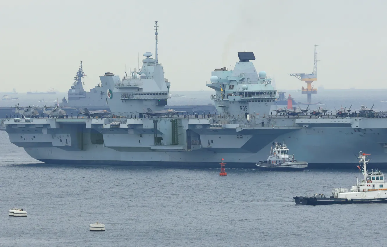 Photo wallpaper the carrier, The Royal Navy of Great Britain, HMS QUEEN Elizabeth