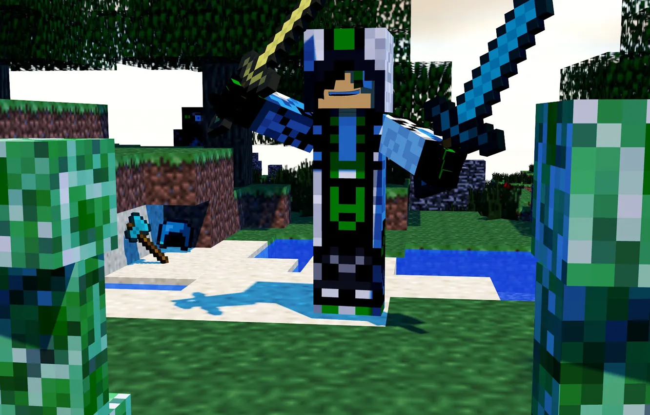 Photo wallpaper hood, minecraft, minecraft, creeper