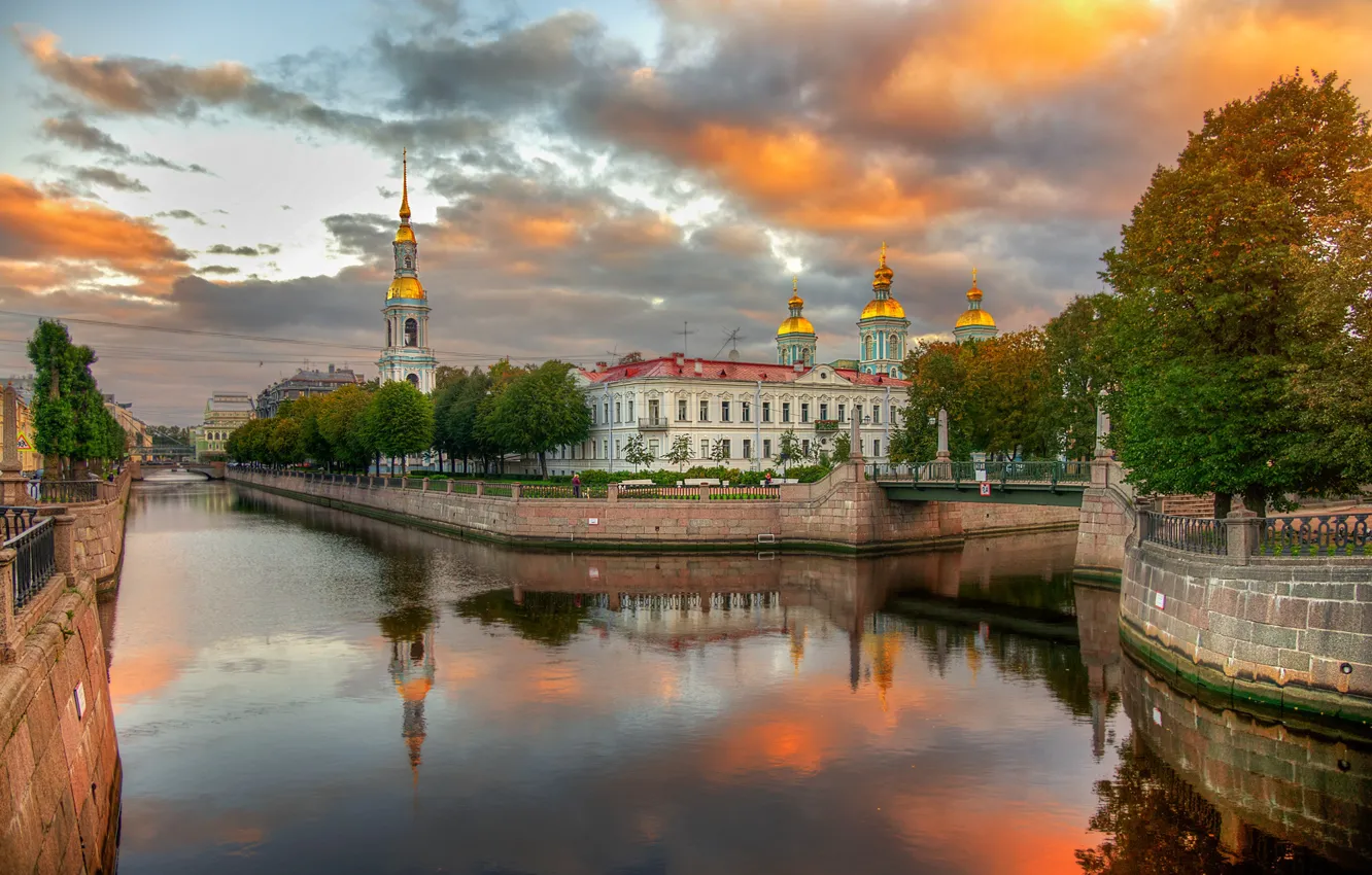 Photo wallpaper autumn, Saint Petersburg, Kryukov canal