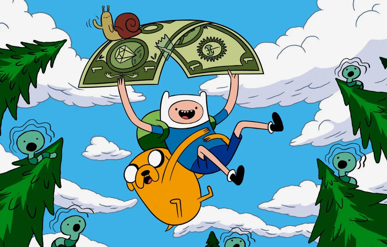 Photo wallpaper Jake, adventure time, Fin
