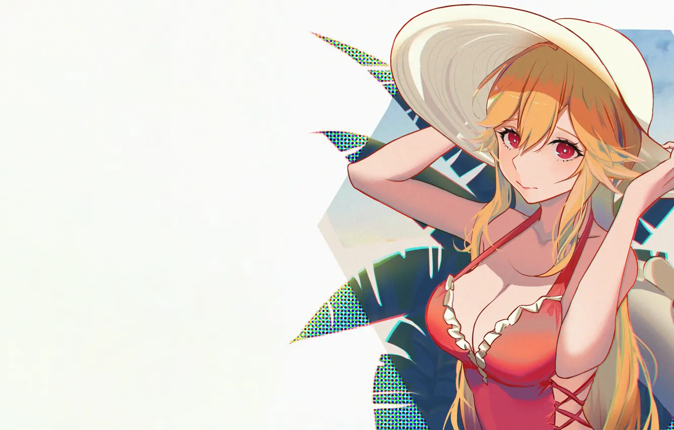 Photo wallpaper girl, sexy, cleavage, long hair, boobs, anime, beautiful, pretty