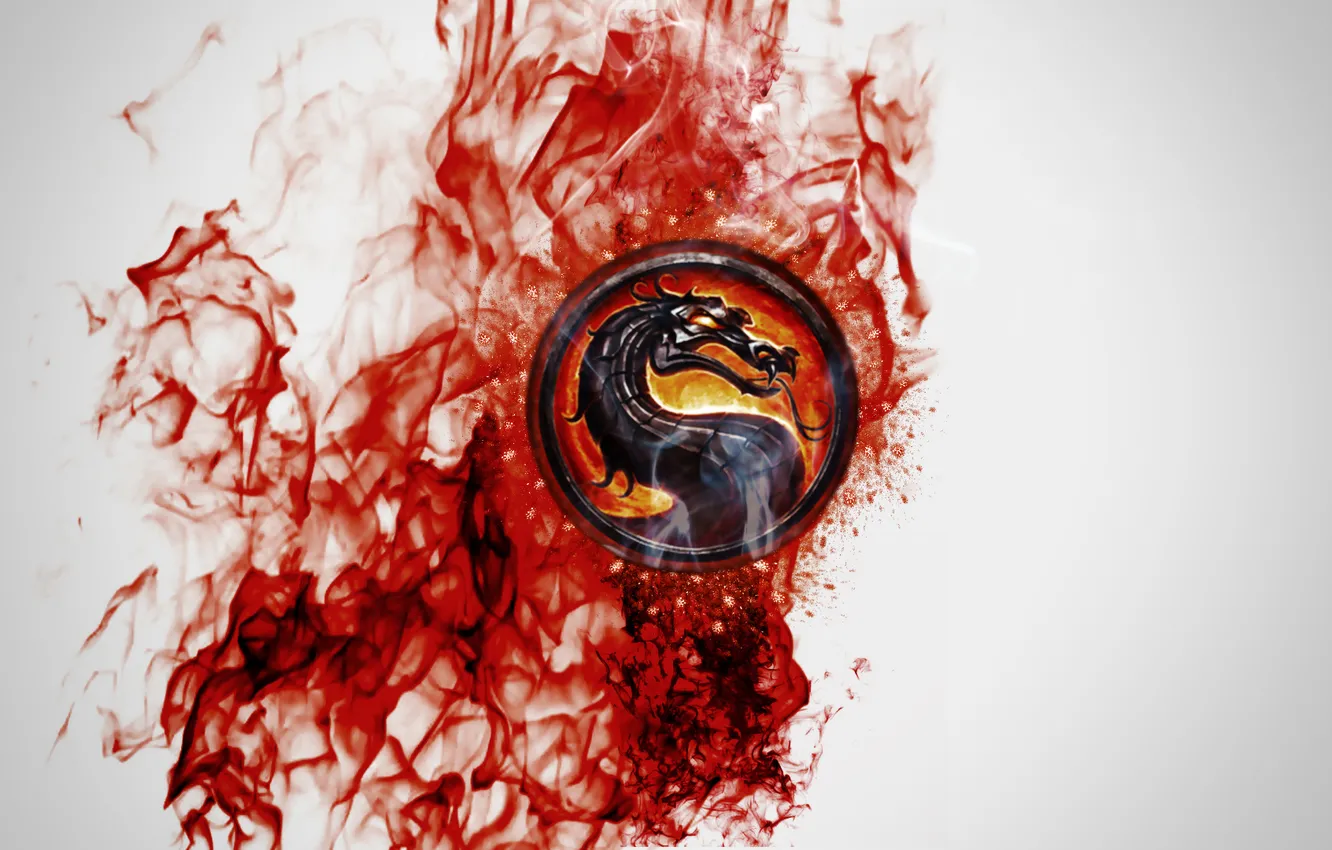 Photo wallpaper fire, dragon, art, profile, fire, Mortal Kombat, Dragon Logo