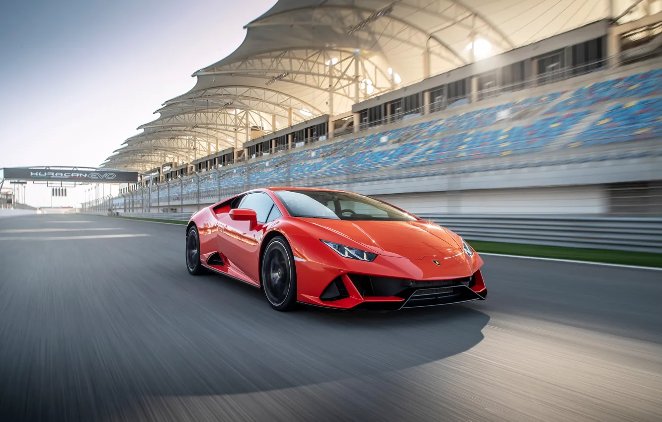 Photo wallpaper speed, supercar, Evo, Huracan, 2019, Lamborghini Huracan Evo