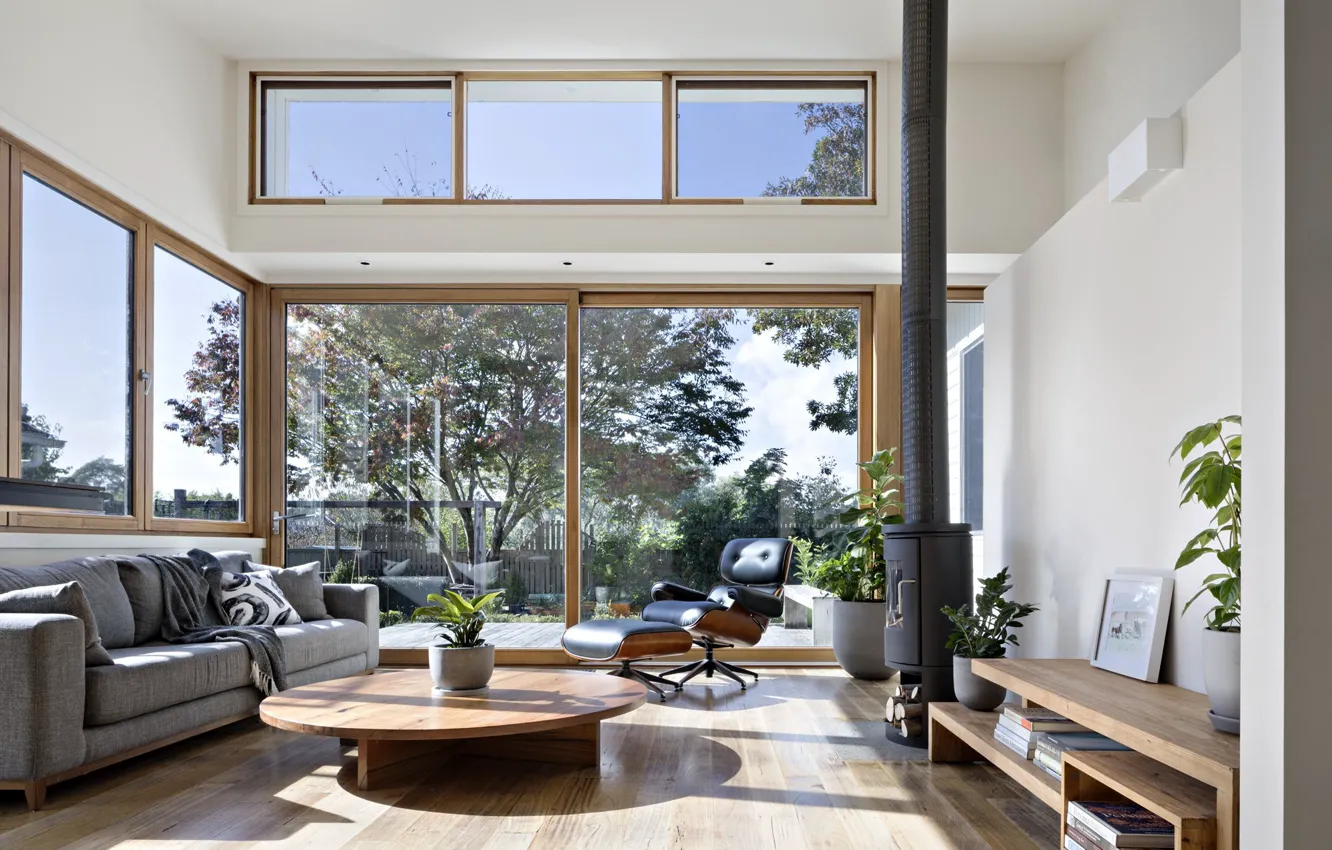 Photo wallpaper Villa, interior, fireplace, living room, Croydon House