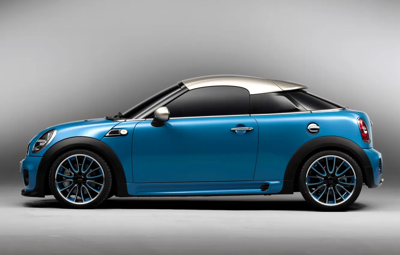 Photo wallpaper blue, Mini, Coupe, Mini Coupe