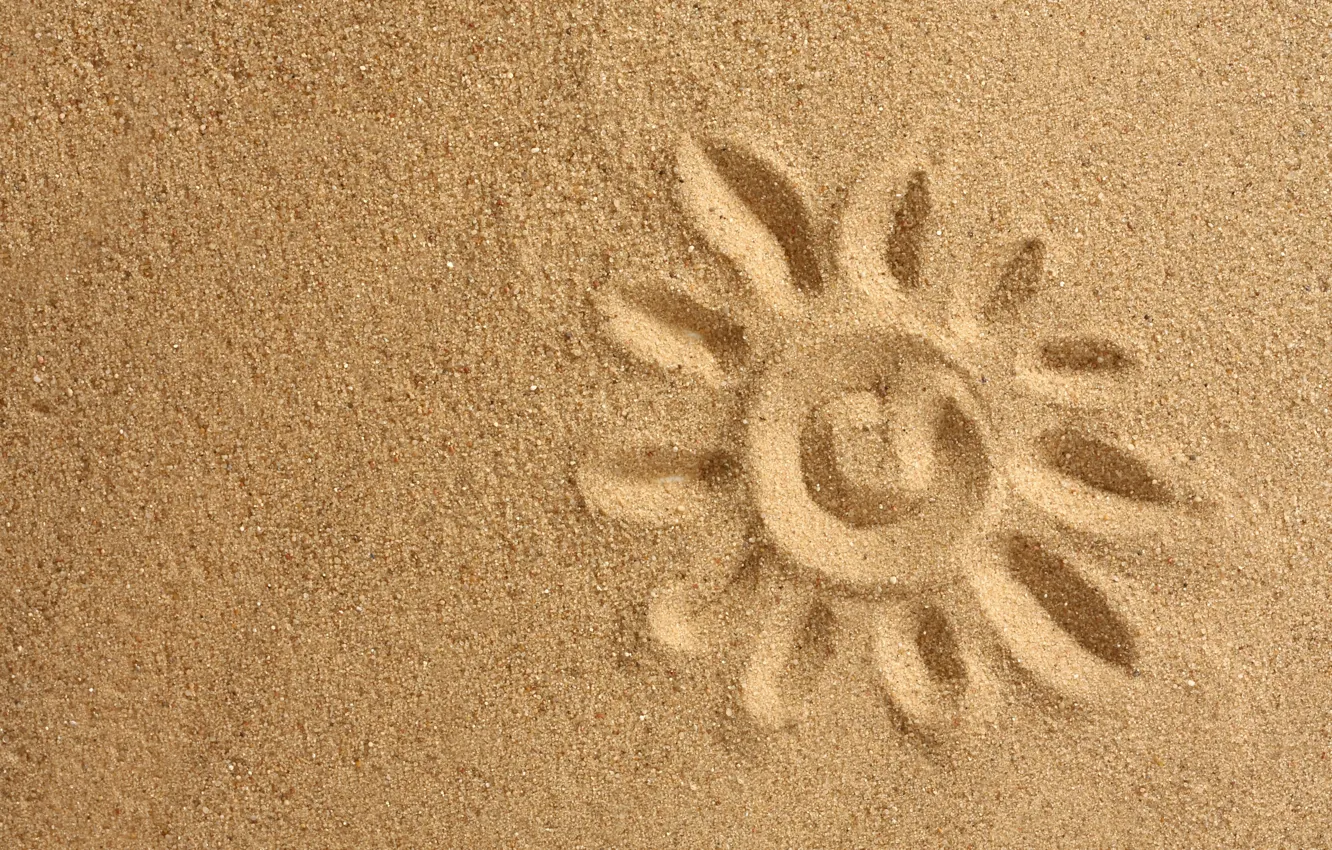 Photo wallpaper sand, the sun, figure, positive