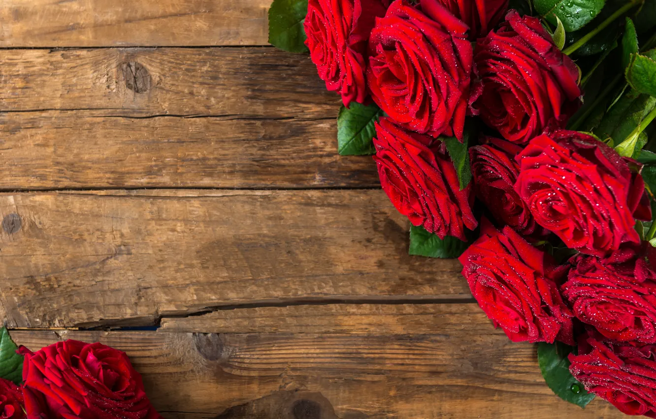 Photo wallpaper red, roses, bouquet, beautiful