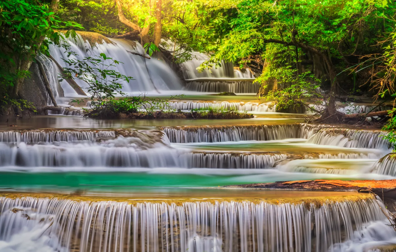 Photo wallpaper water, waterfall, stream, cascade