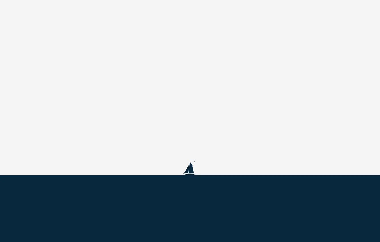 Photo wallpaper sea, white, freedom, flight, blue, design, movement, the ocean