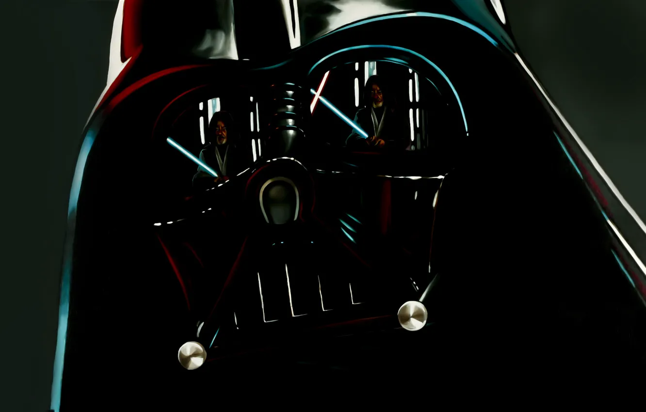 Photo wallpaper reflection, star wars, Darth Vader