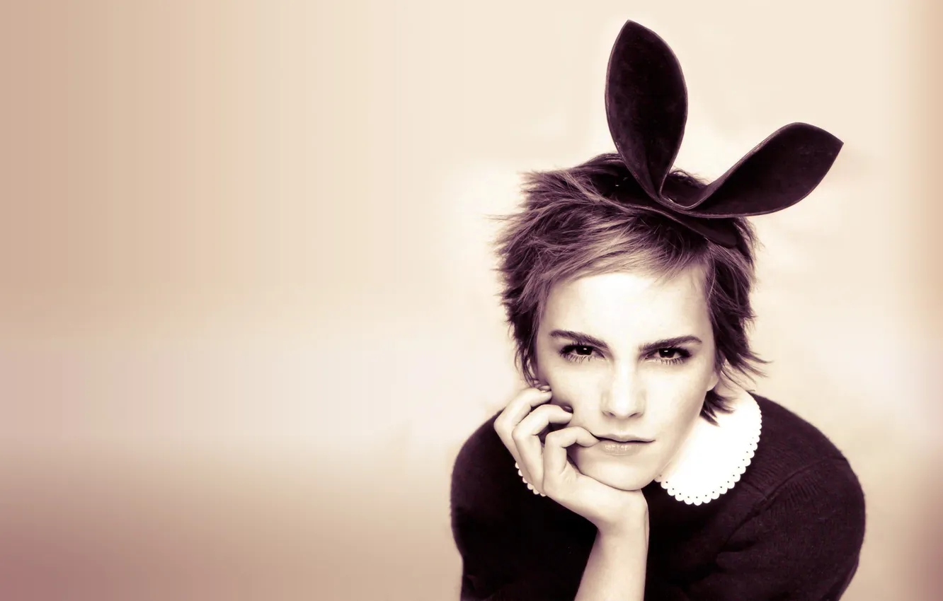 Photo wallpaper Emma Watson, Bunny, ears