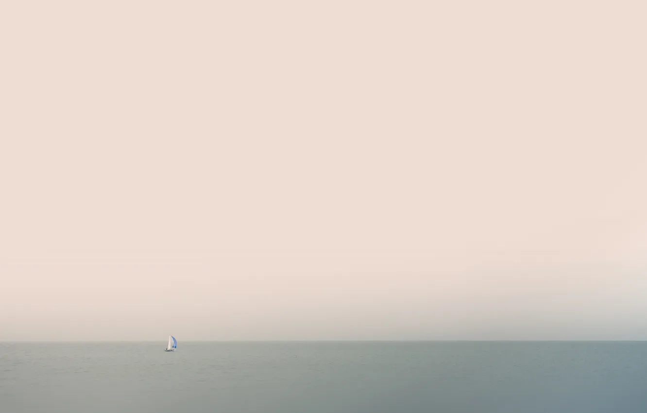 Photo wallpaper sea, the sky, boat, horizon