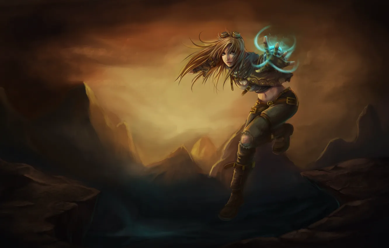 Photo wallpaper girl, fiction, flame, art, costume, fantasy