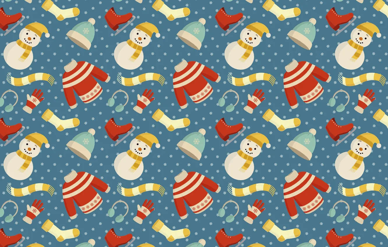 Photo wallpaper background, Christmas, New year, snowman, christmas, background, pattern, merry