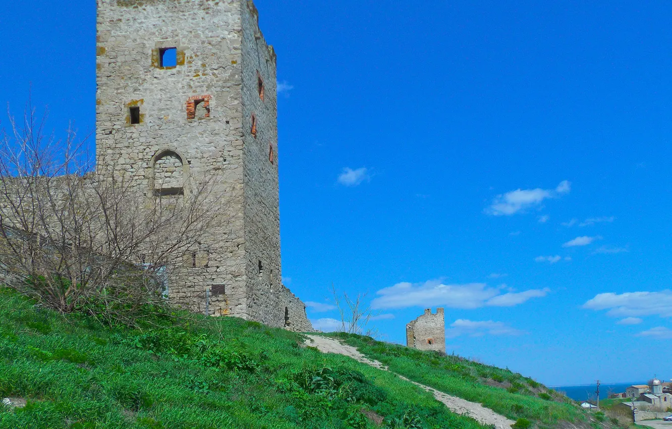 Photo wallpaper tower, Italy, antiquity, Crimea, old town, Cafu, Feodosiya, Genoese fortress
