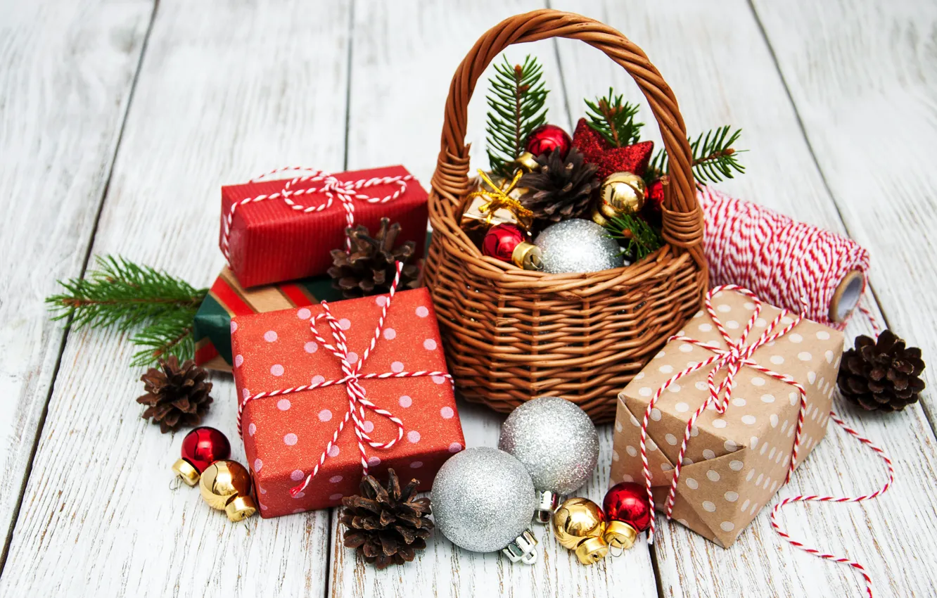 Photo wallpaper holiday, toy, new year, composition, Olena Rudo