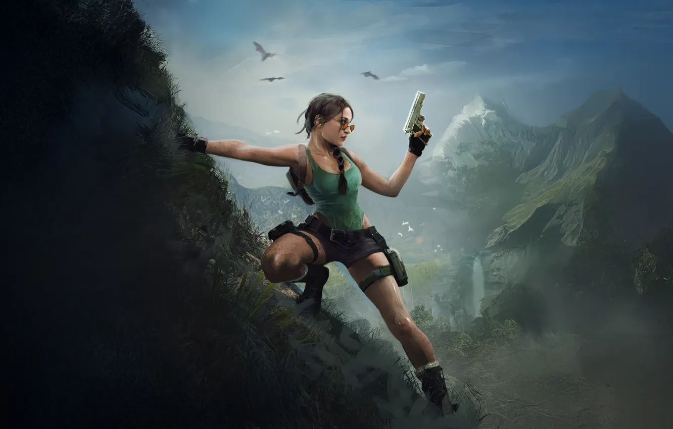 Photo wallpaper Lara Croft, unknown, Exploring