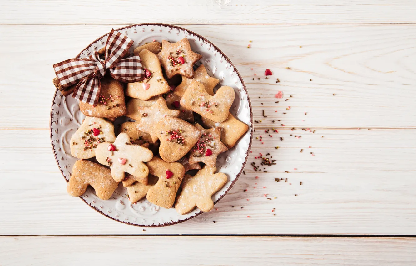 Photo wallpaper new year, cookies, Christmas, Christmas, wood, New Year, merry christmas, Xmas