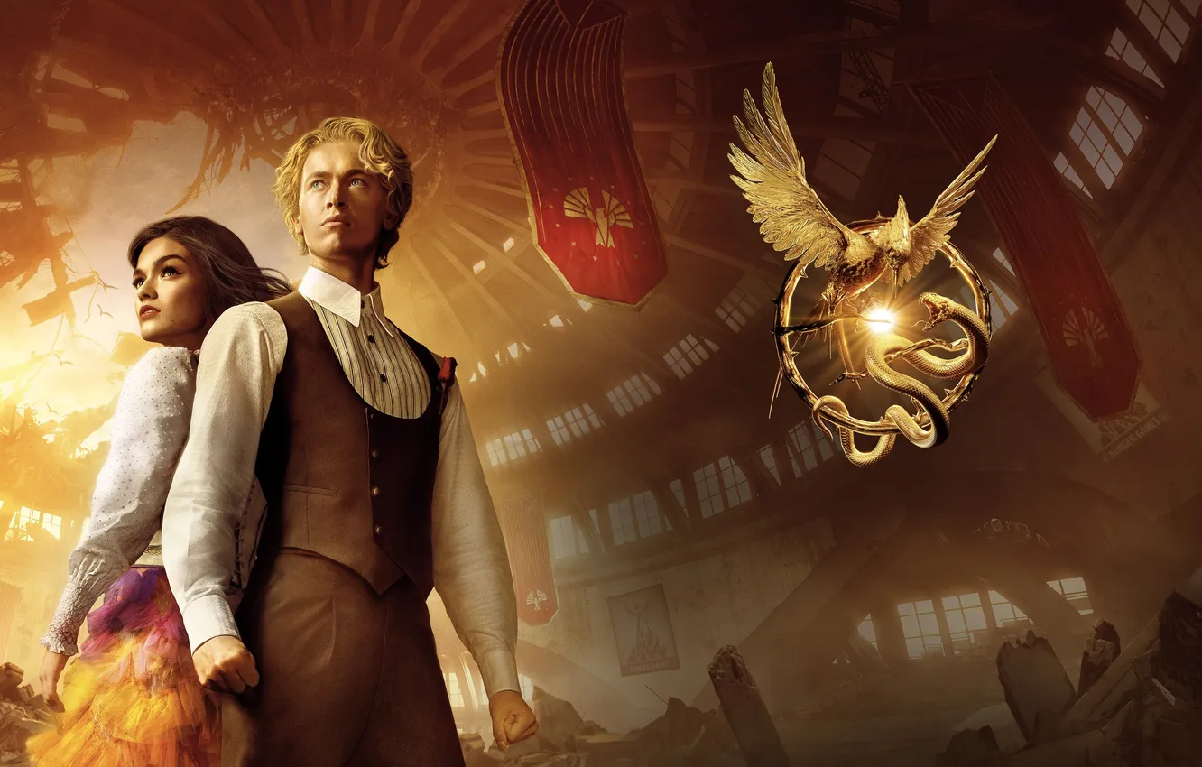 Photo wallpaper girl, fiction, pair, guy, poster, Rachel Zegler, Rachel Zegler, Tom Blythe