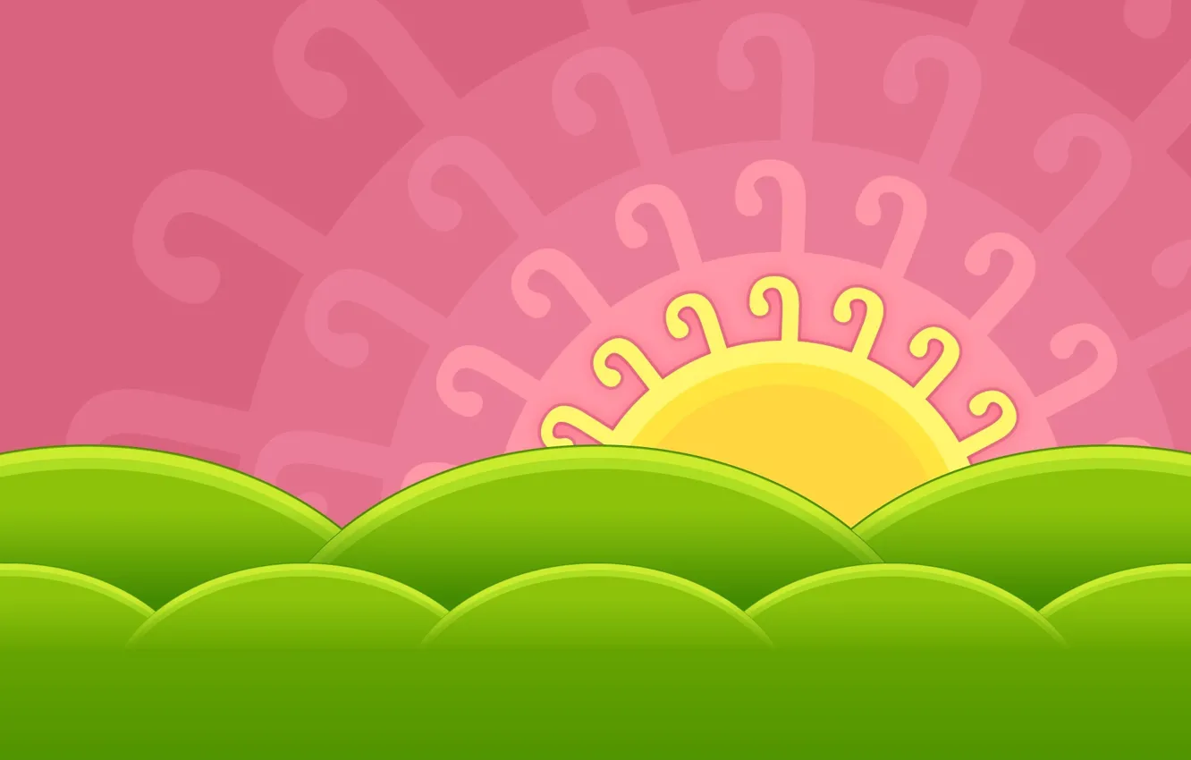 Photo wallpaper the sun, clouds, abstraction, vector