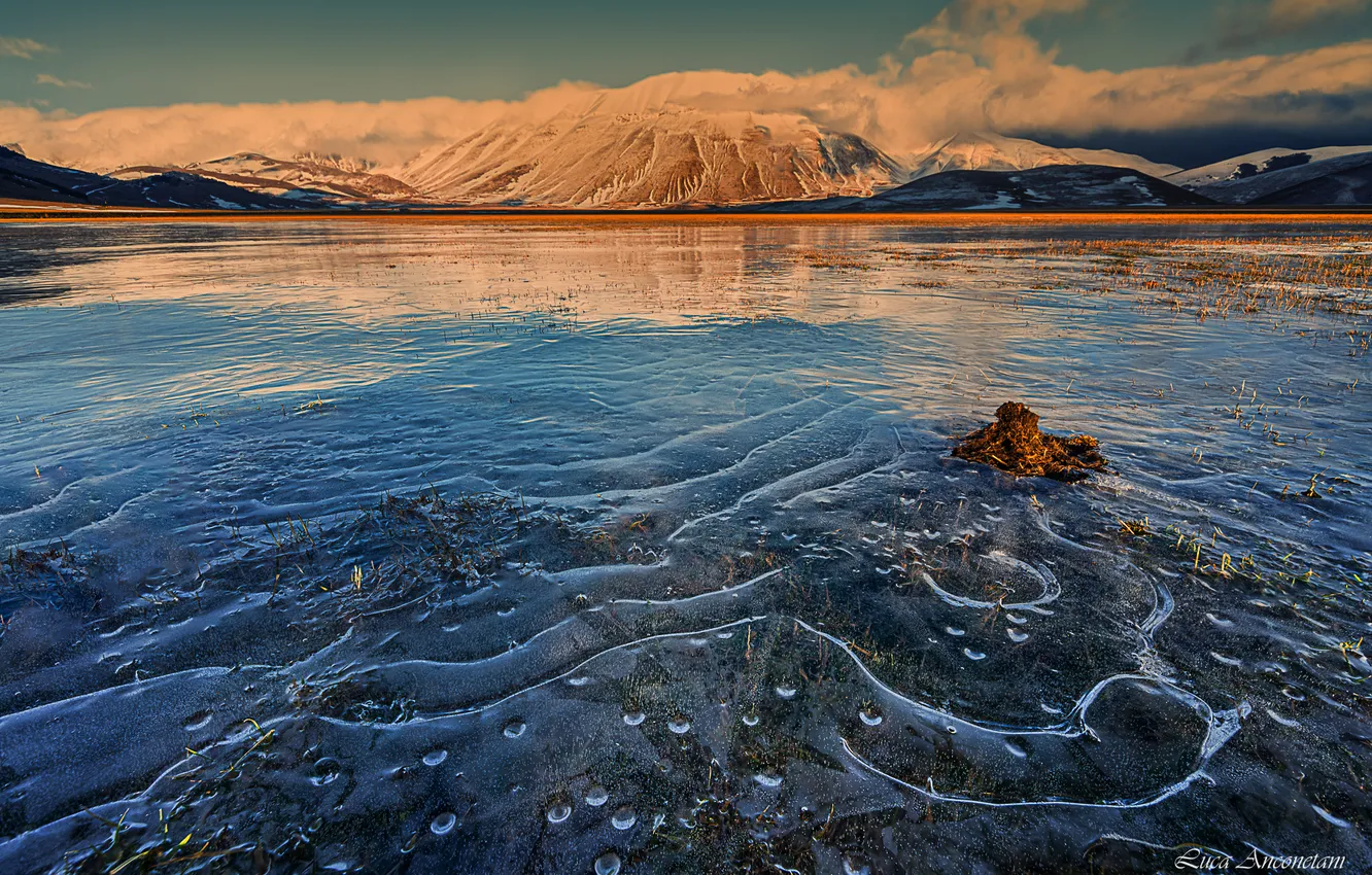 Photo wallpaper clouds, mountains, horizon, the beauty of nature, Anconetani Luca, ice and snow, Ice and snow
