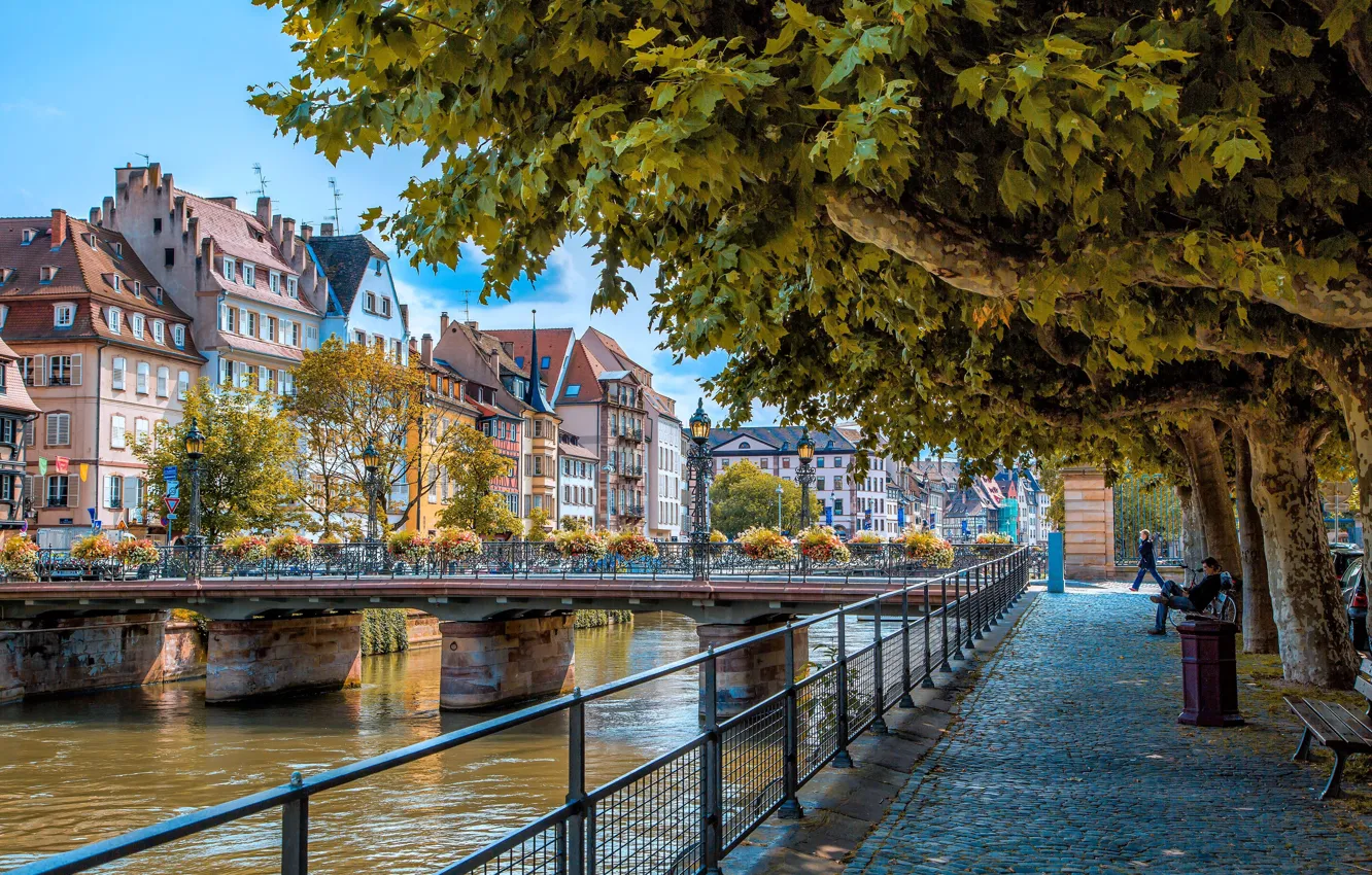 Photo wallpaper Wallpaper, France, promenade, Strasbourg