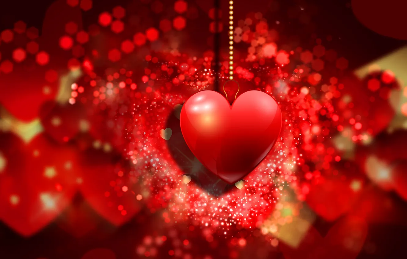 Photo wallpaper hearts, red, love, background, romantic, hearts, bokeh, Valentine's Day