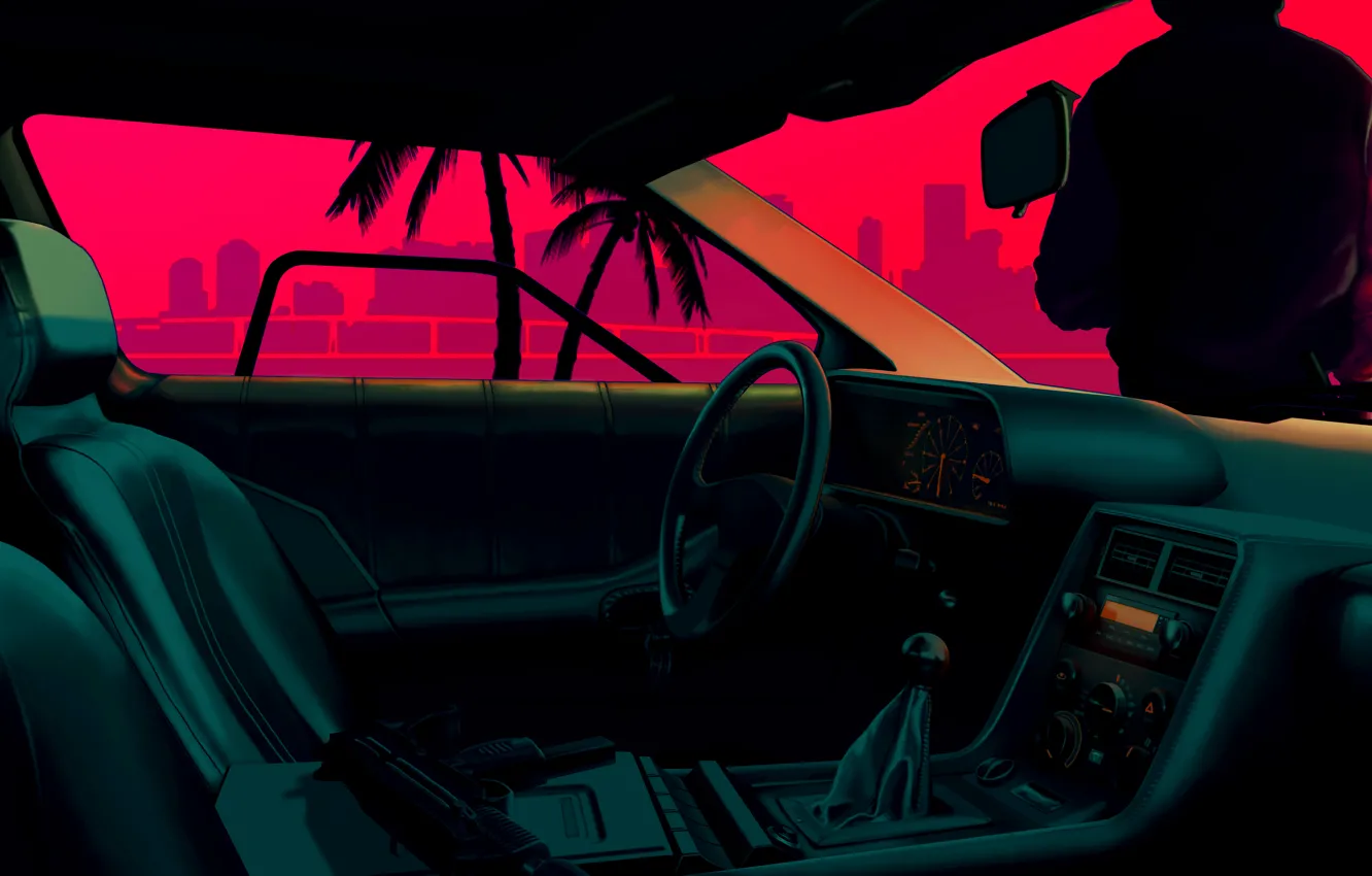 Photo wallpaper car, art, Hotline Miami, Dennaton Games, Thevideogamegallery.com