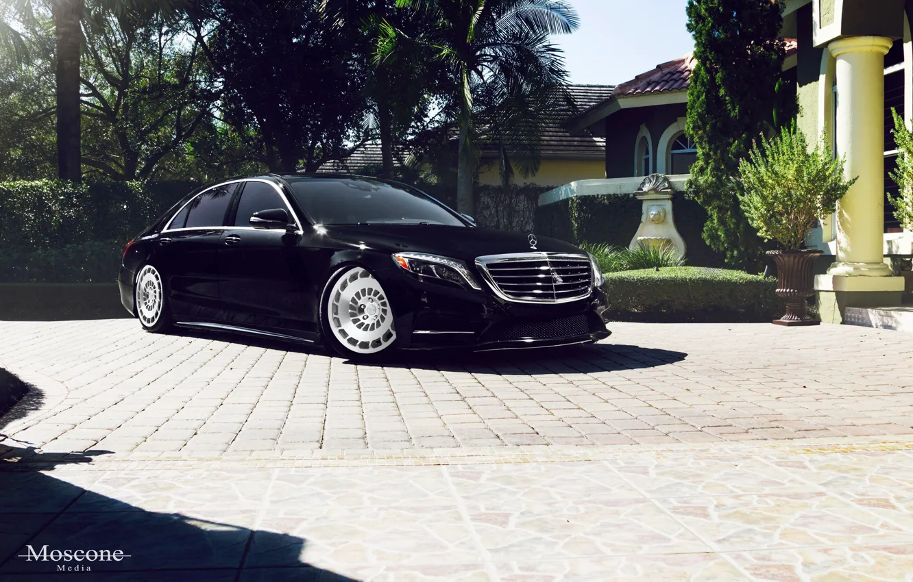 Photo wallpaper black, mercedes-benz, w222