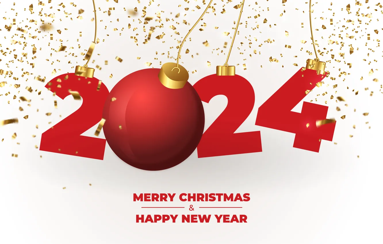 Photo wallpaper new year, figures, date, composition, 2024, New Year 2024