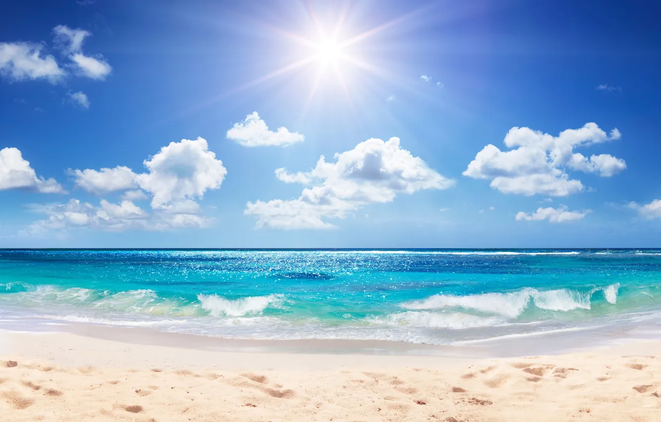 Photo wallpaper sand, sea, beach, summer, summer, beach, sea, sand