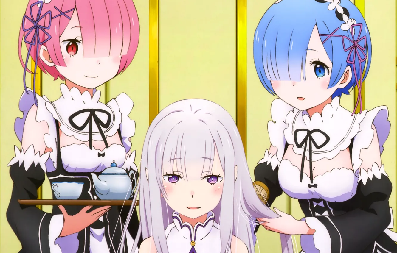 Photo wallpaper manga, maid, bishojo, light novel, japonese, Re:zero kara hajime chip isek or seikatsu, re zero, …