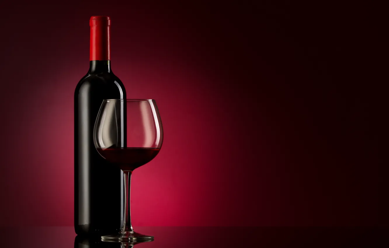 Photo wallpaper glass, background, wine, red, glass, bottle, alcohol, Burgundy