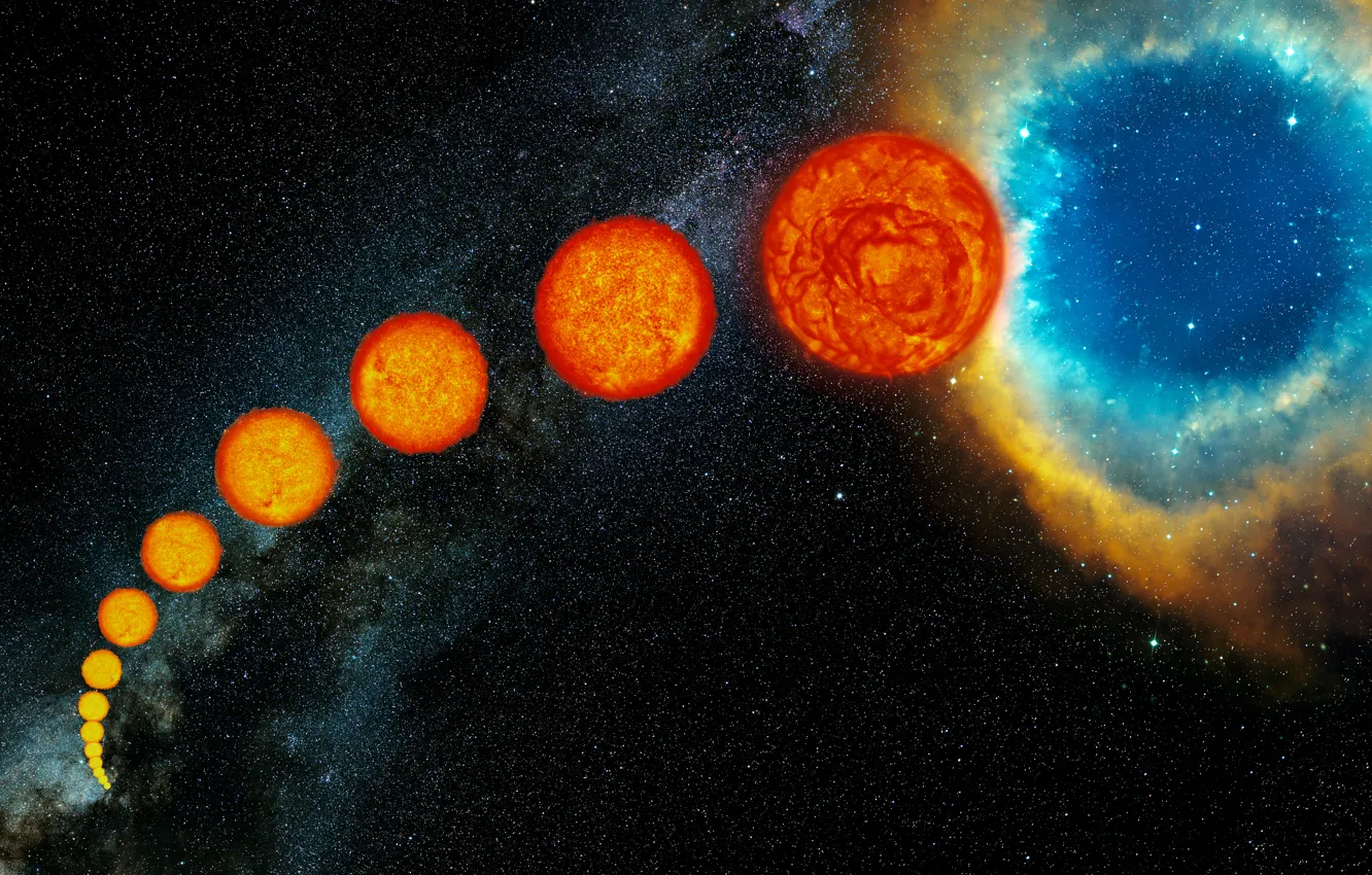 Photo wallpaper nebula, star, The sun, planetary
