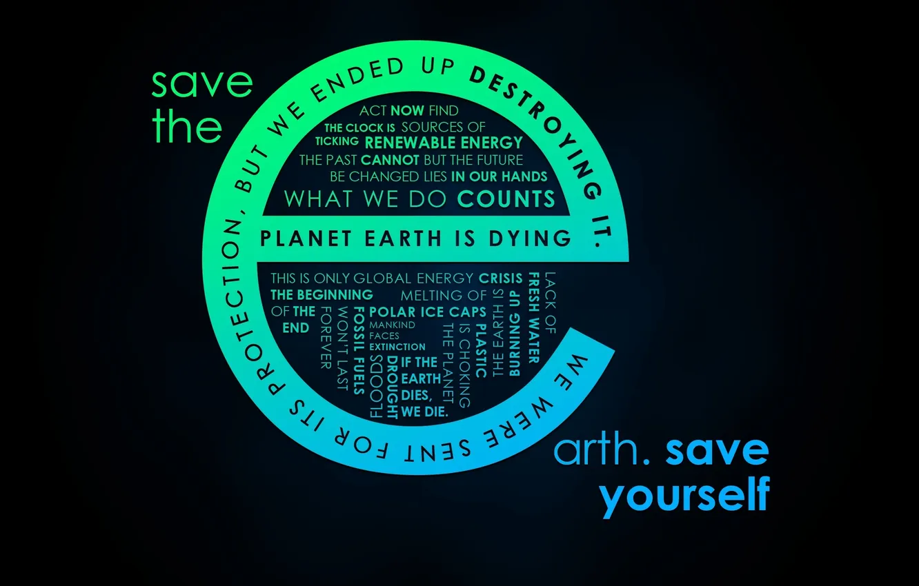 Photo wallpaper labels, Earth, salvation, words, call