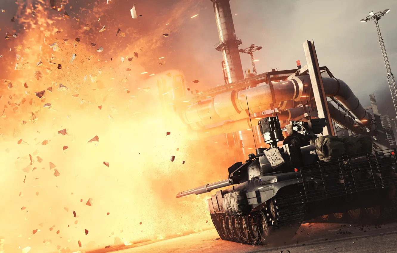 Photo wallpaper fire, flame, game, Battlefield, tank, spark, Battlefield 4, Battlefield IV