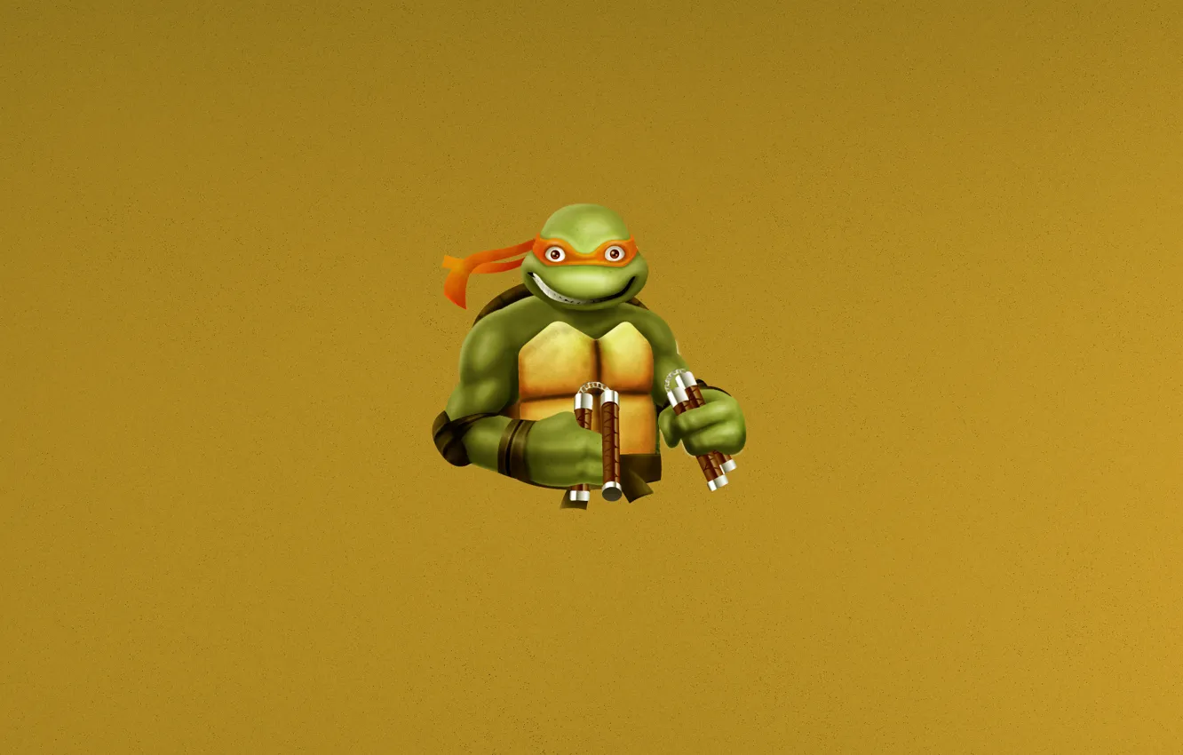 Photo wallpaper minimalism, ninja, bug, turtles, Michelangelo, Michelangelo, Teenage, ninja
