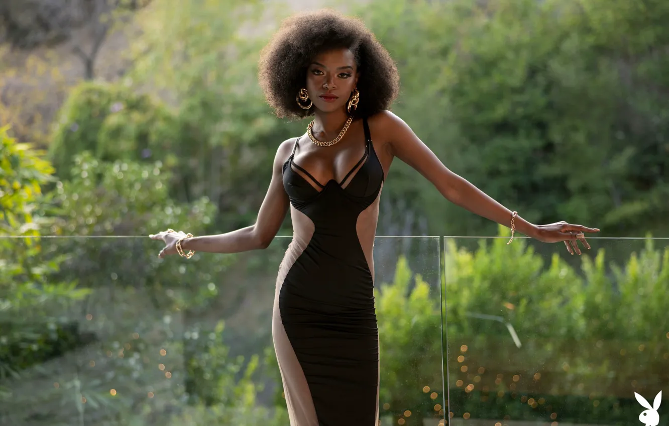 Photo wallpaper look, decoration, trees, nature, sexy, background, model, portrait