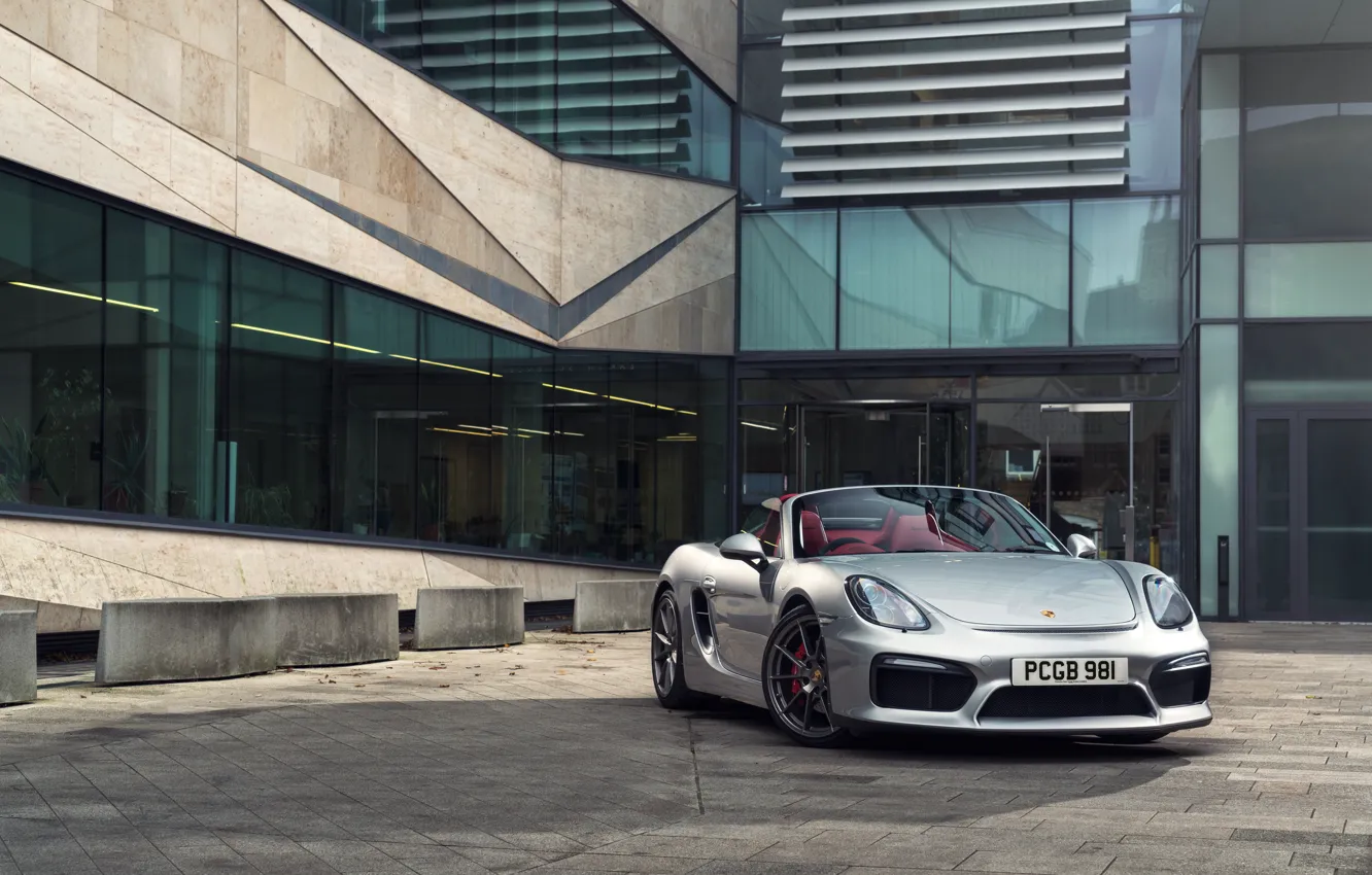 Photo wallpaper lights, the evening, Porsche, lane, Boxster, Spyder