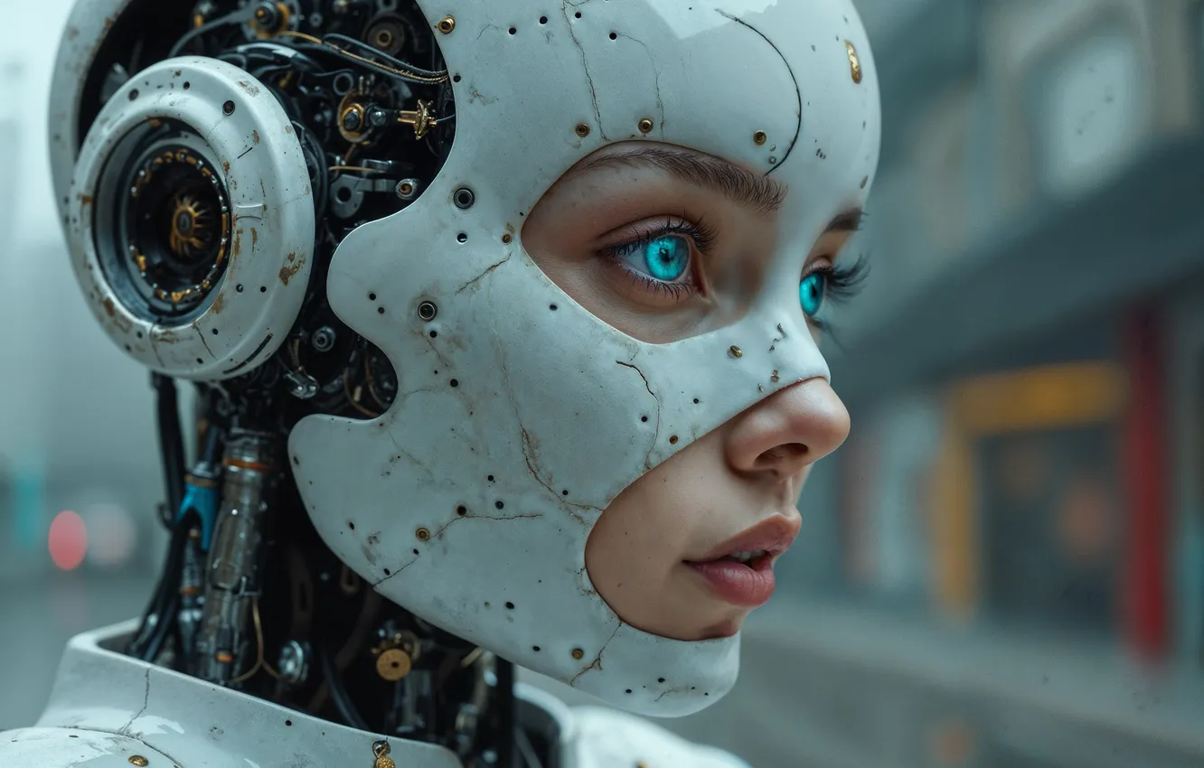 Photo wallpaper robot, portrait, scifi