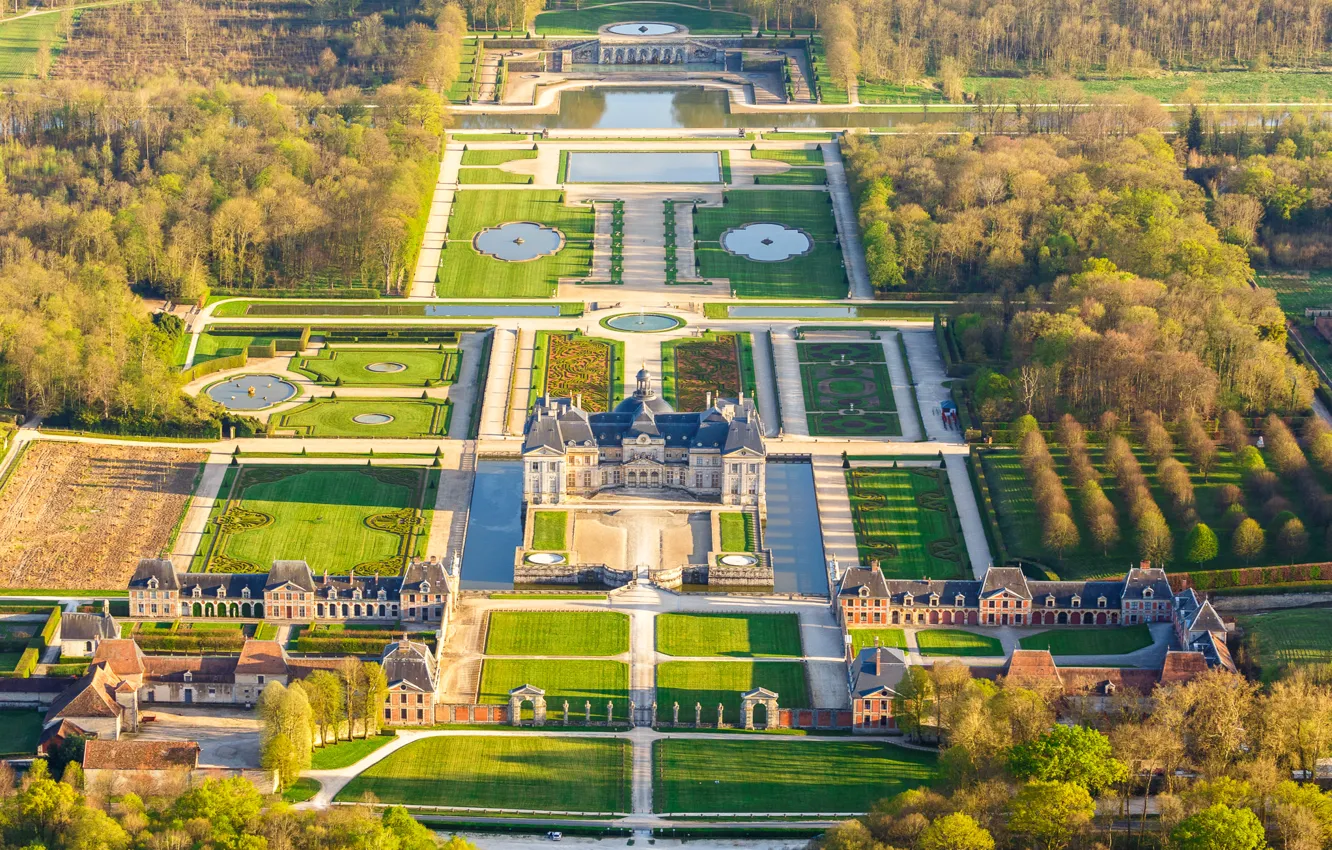 Photo wallpaper Park, France, Palace, estate, Vaux-Le-Vicomte, Nicolas Fouquet, Melun