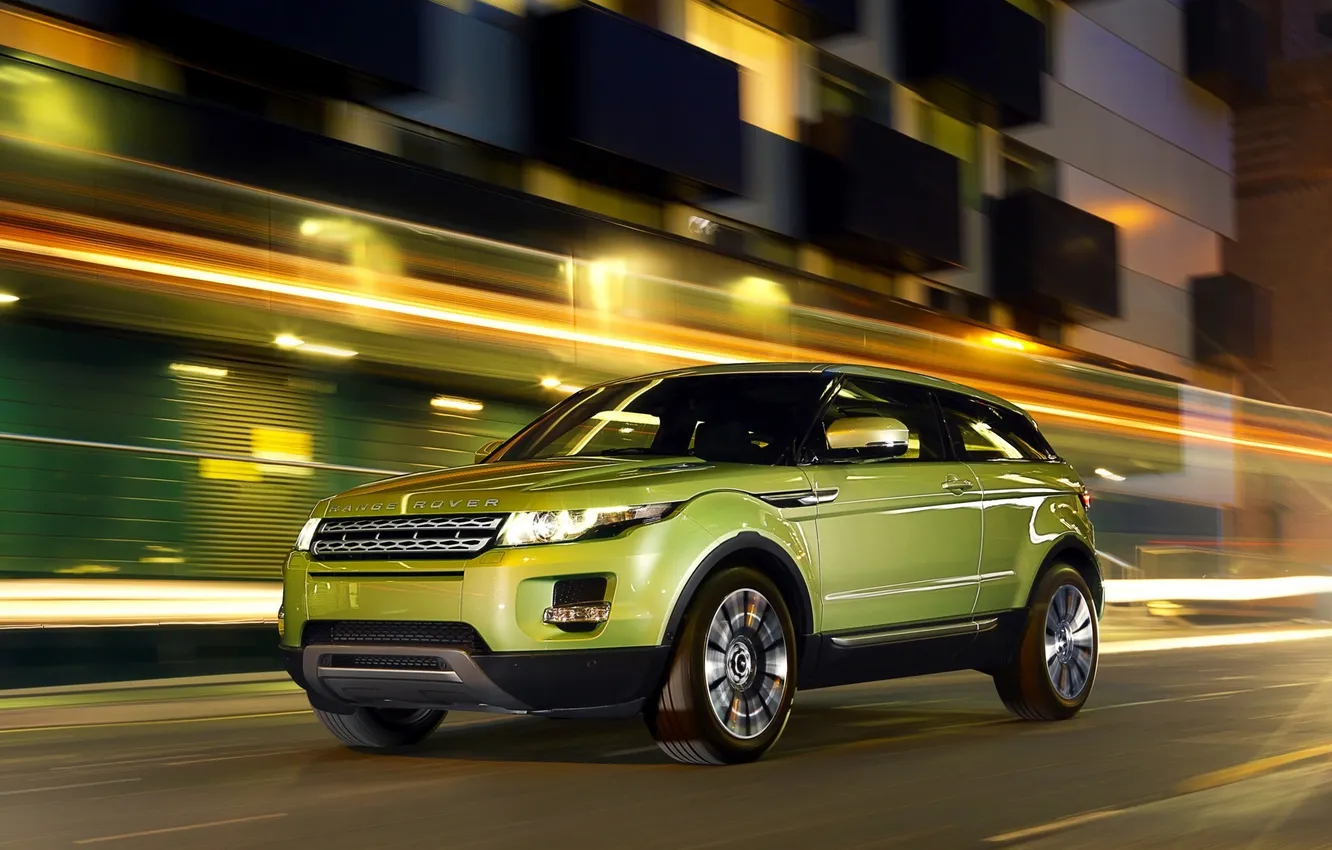 Photo wallpaper SUV, Land Rover, Range Rover, speed, Evoque, land Rover