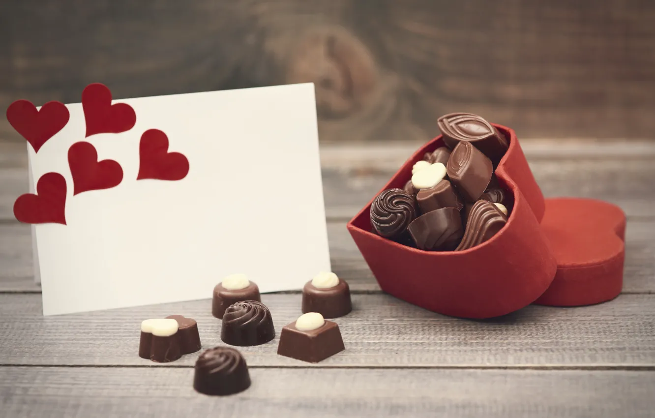 Photo wallpaper heart, candy, a clean sheet