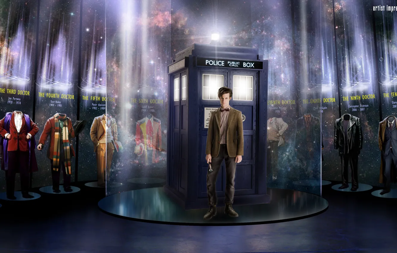 Photo wallpaper fiction, art, actor, male, Doctor Who, Doctor Who, The TARDIS, TARDIS