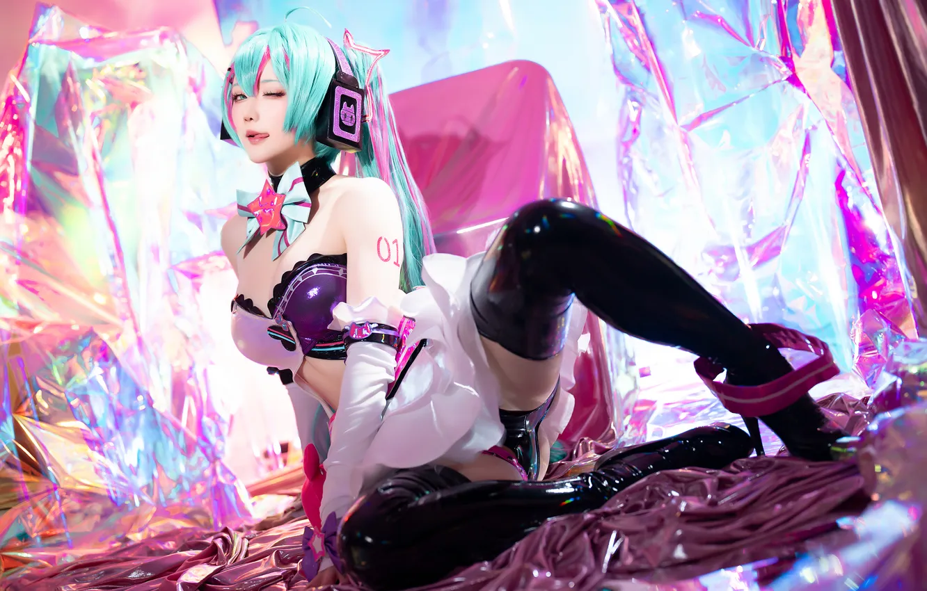 Photo wallpaper Hatsune Miku, Asian, model, women, cosplay, Hoshilily