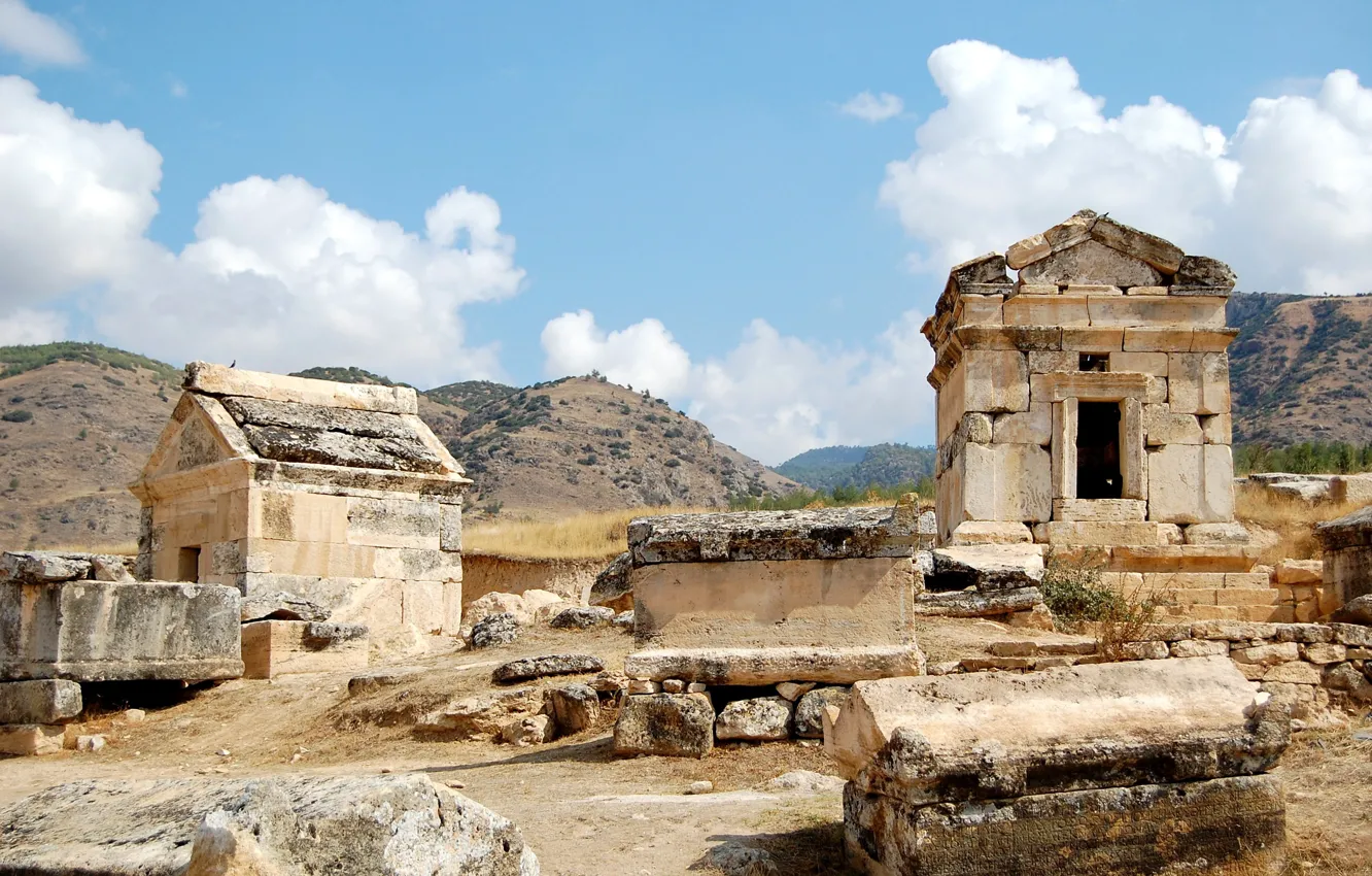 Photo wallpaper the ruins, Turkey, Hierapolis, Hierapolis, the ancient city