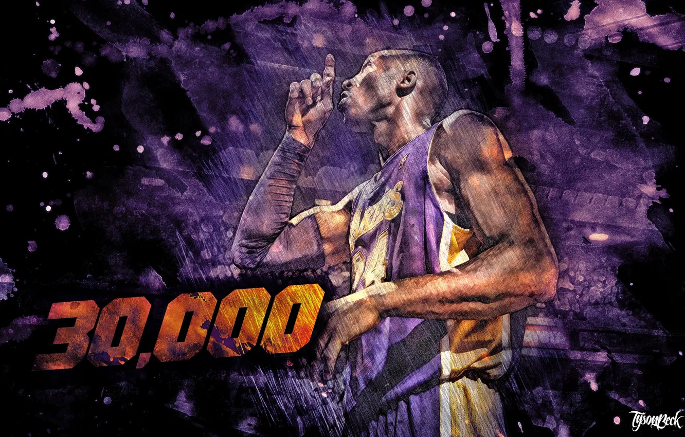 Photo wallpaper purple, Basketball, Los Angeles, Lakers, Kobe Bryant, Player, Lacers