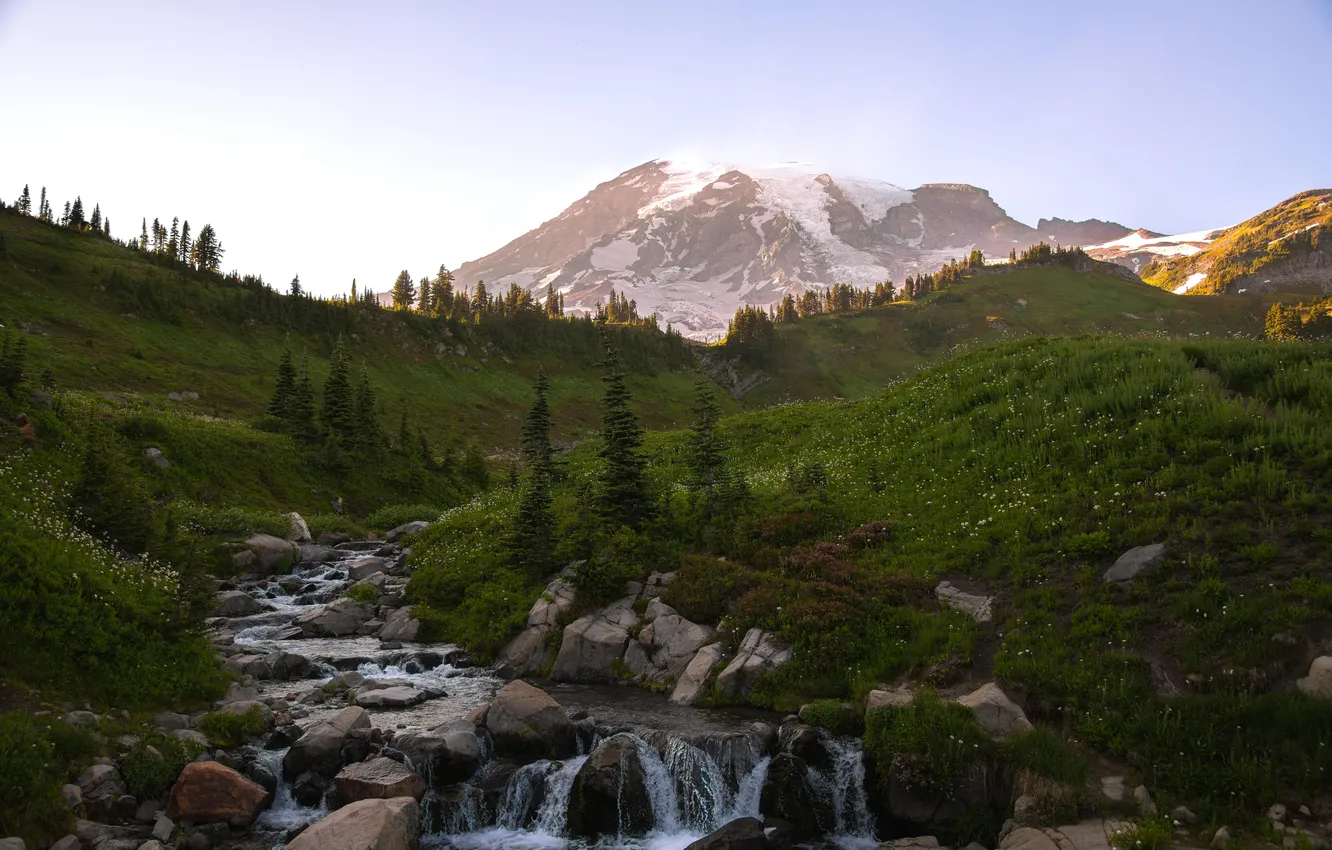 Photo wallpaper USA, Washington, North America, Mount Rainier